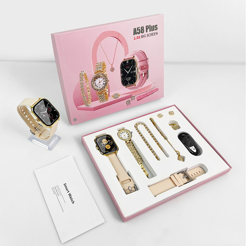 A58 Smart Watch & Jewellery Combo